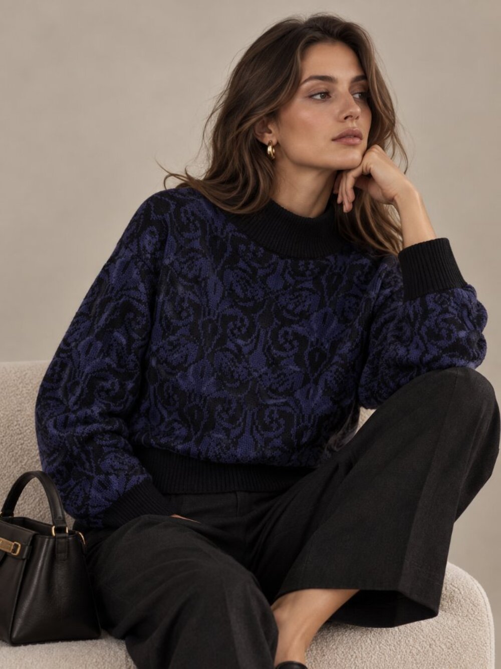 VINTAGE | Purple Paisley Sweater – Women’s Large